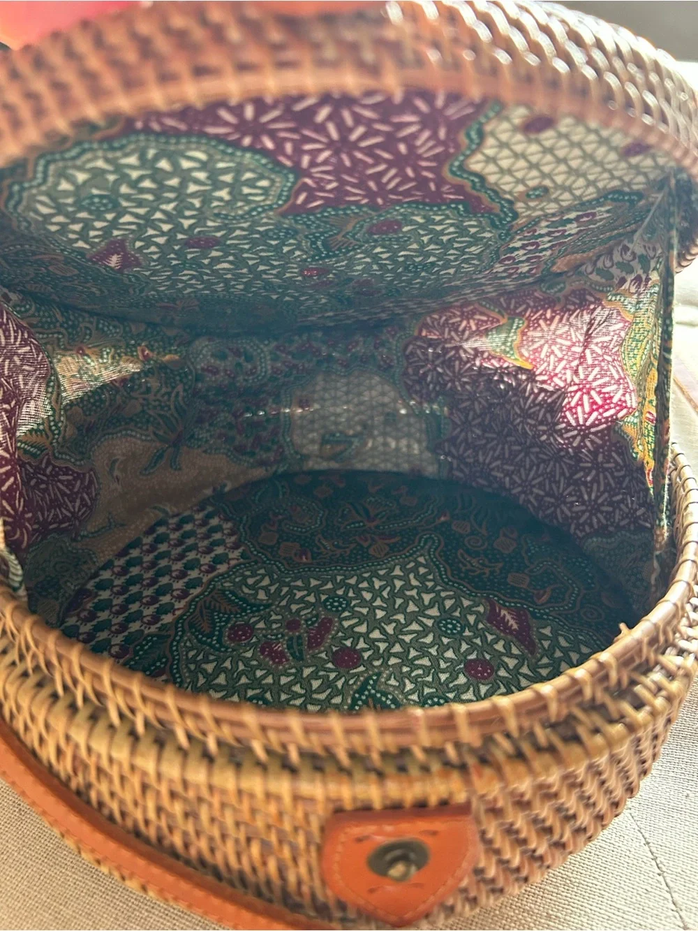 Source Unknown Woven Round Crossbody Bag - Brown Tan